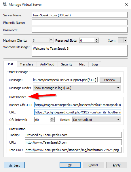 Teamspeak Support How To Change The Host Banner In Teamspeak 3