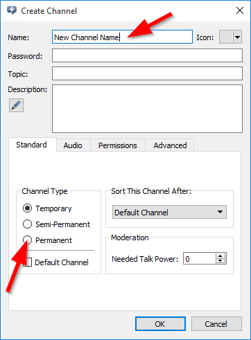 Teamspeak Support - How to create a channel in TeamSpeak 3