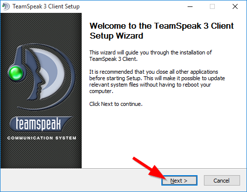TeamSpeak Install Step 1