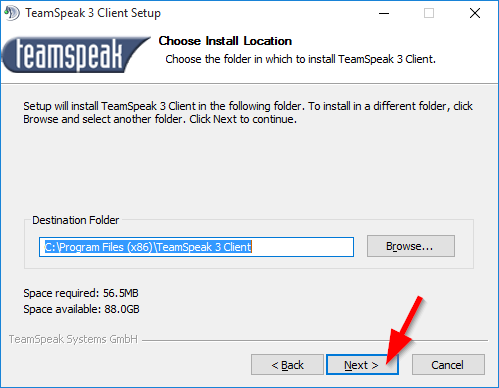 TeamSpeak Install Step 4