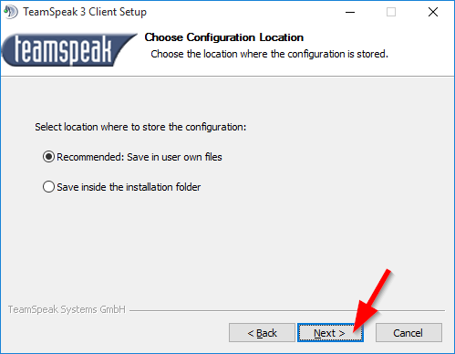 TeamSpeak Install Step 5