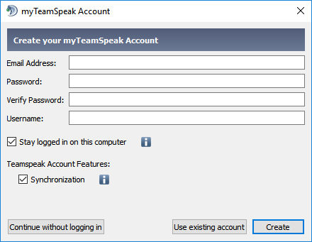 Teamspeak 3 login