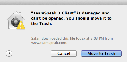 TeamSpeak 3 Client is damaged and can't be opened